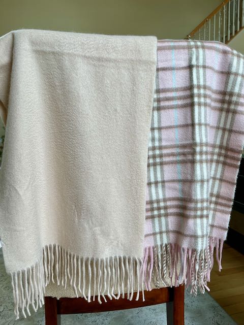 Left: Italic scarf, Right: Burberry Scarf